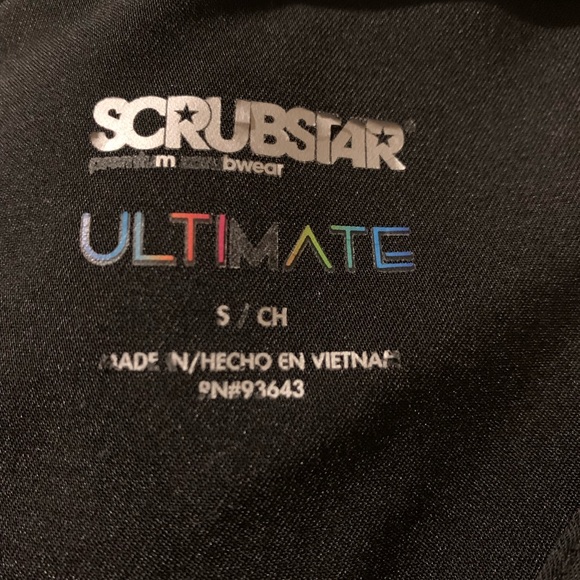 Scrubstar Scrub Top Black Size Small V Neck - Picture 4 of 4
